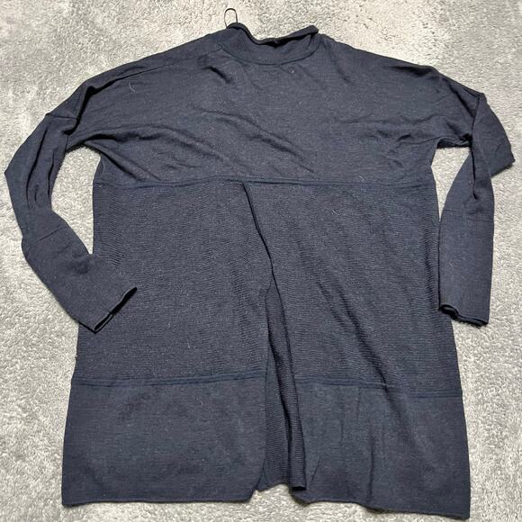 Lululemon Open Cardigan Sweater Womens Large ? Long Wrap Blue - Picture 2 of 5